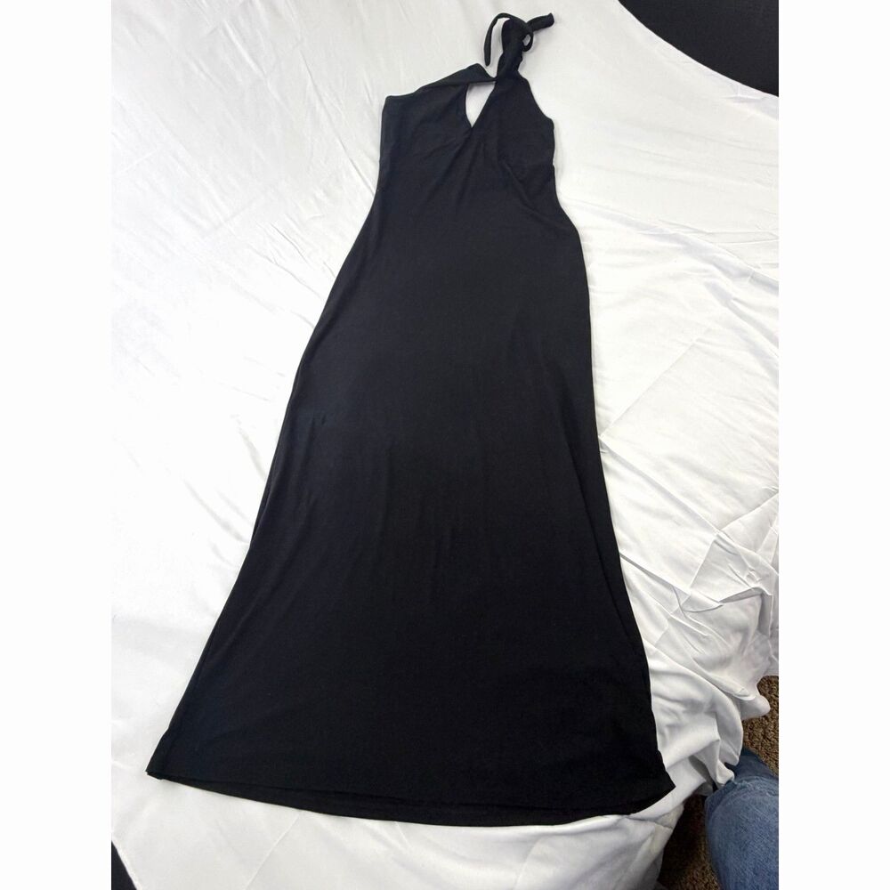 No Boundaries Women's Black Halter Maxi Dress – Size Large (12–14)